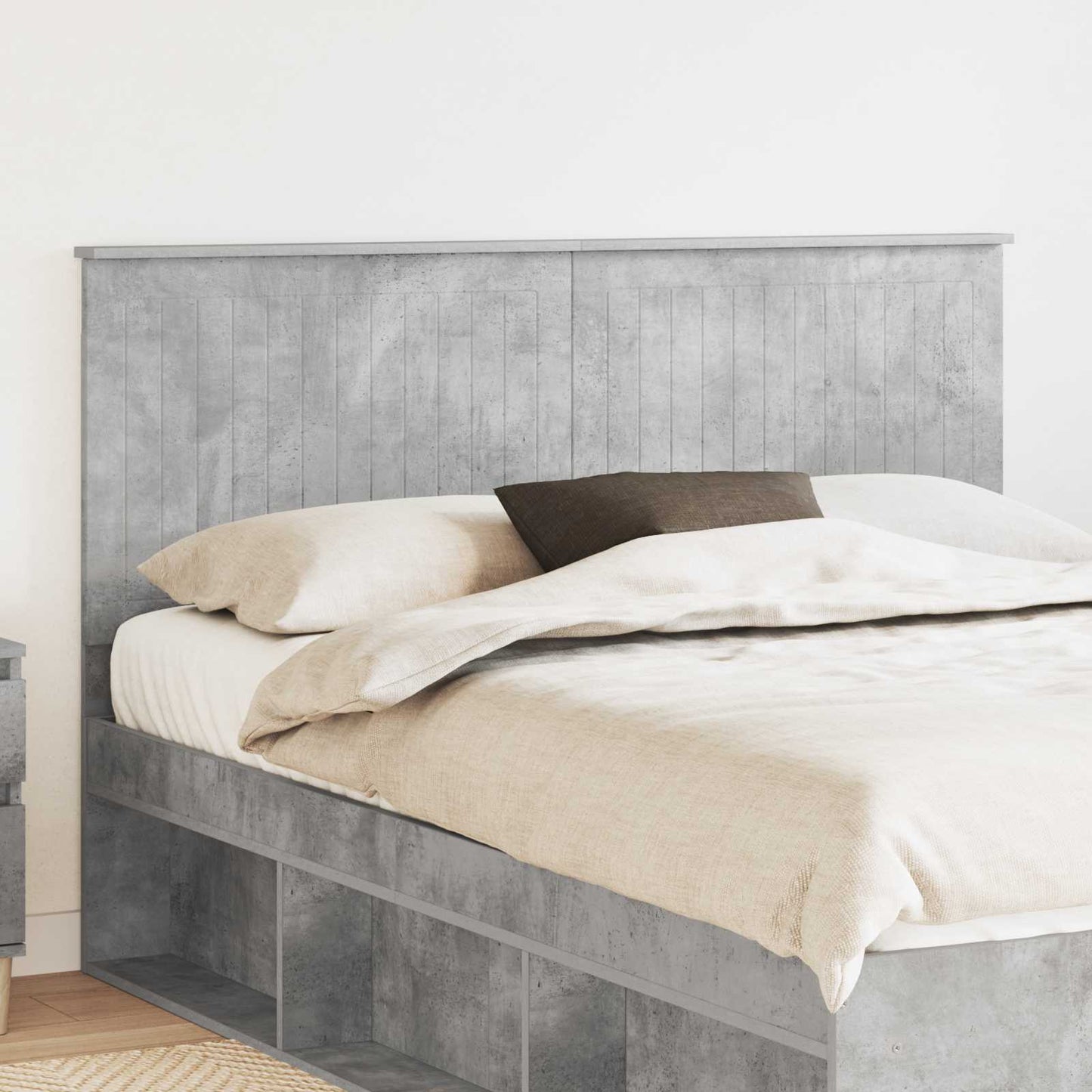 Testiera con testiera Grigio cemento 150 cm Legno multistrato