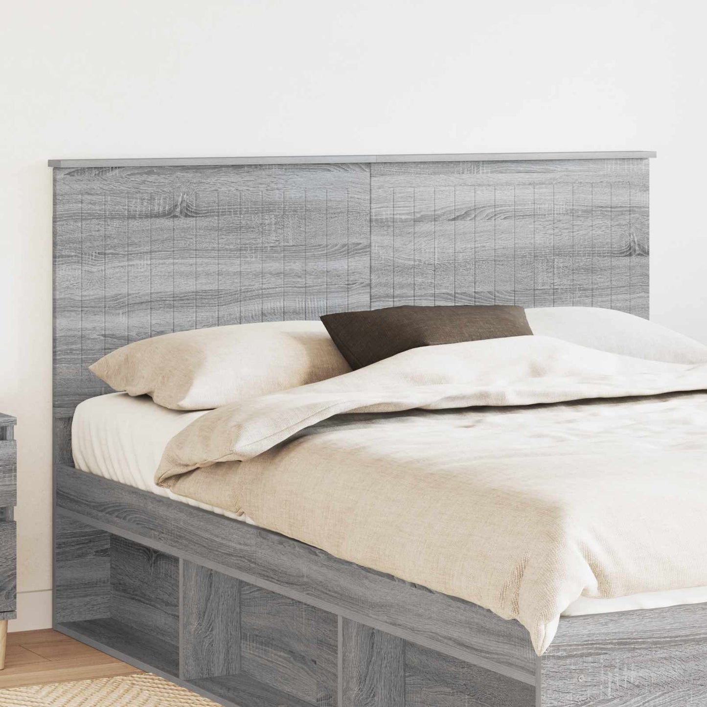 Testiera con testiera Grigio Sonoma 150 cm Legno multistrato
