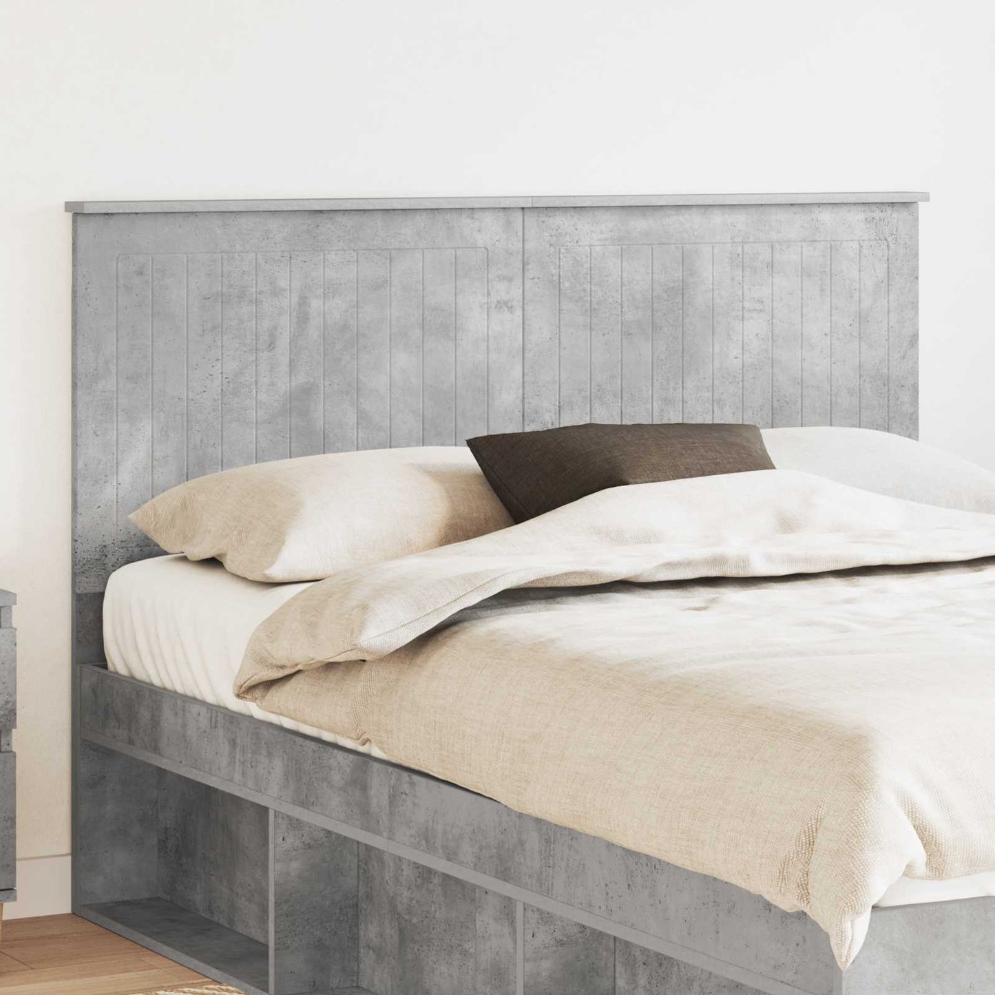 Testiera con testiera Grigio cemento 140 cm Legno multistrato