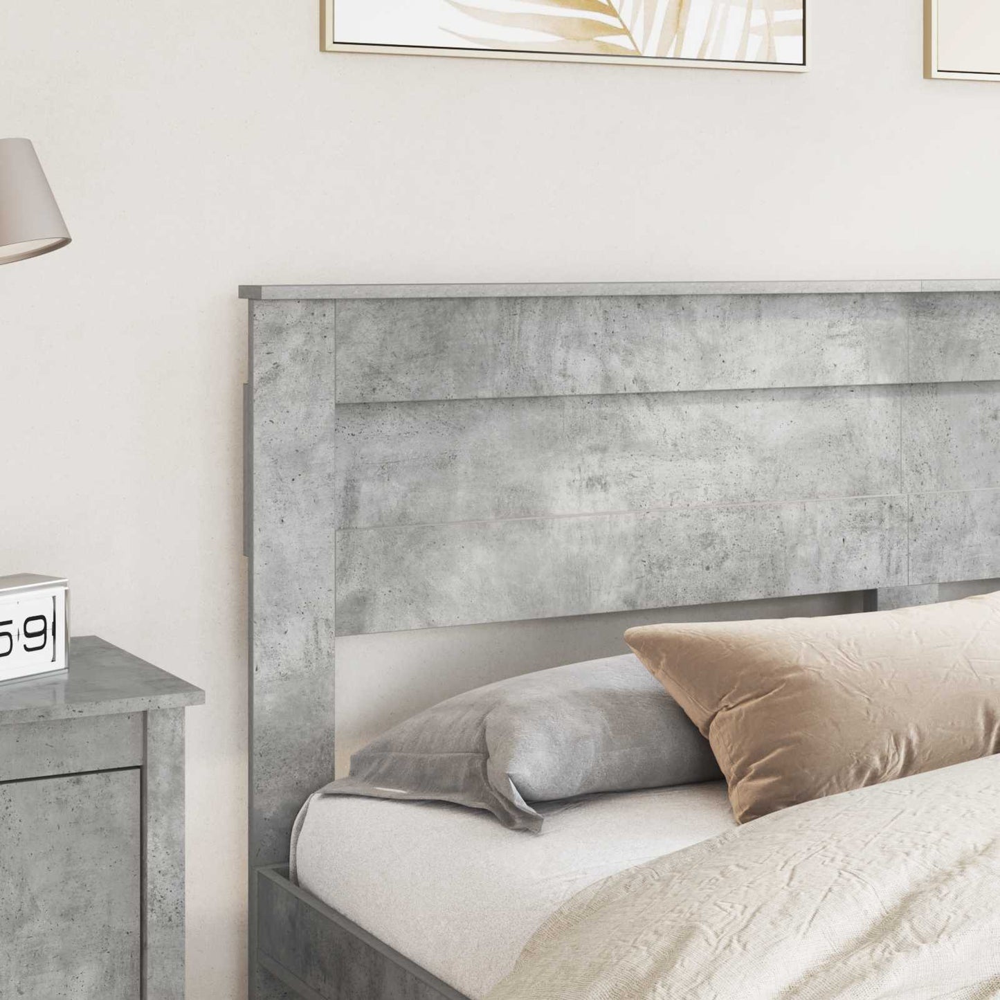 Testiera Grigio cemento 200 cm Legno multistrato