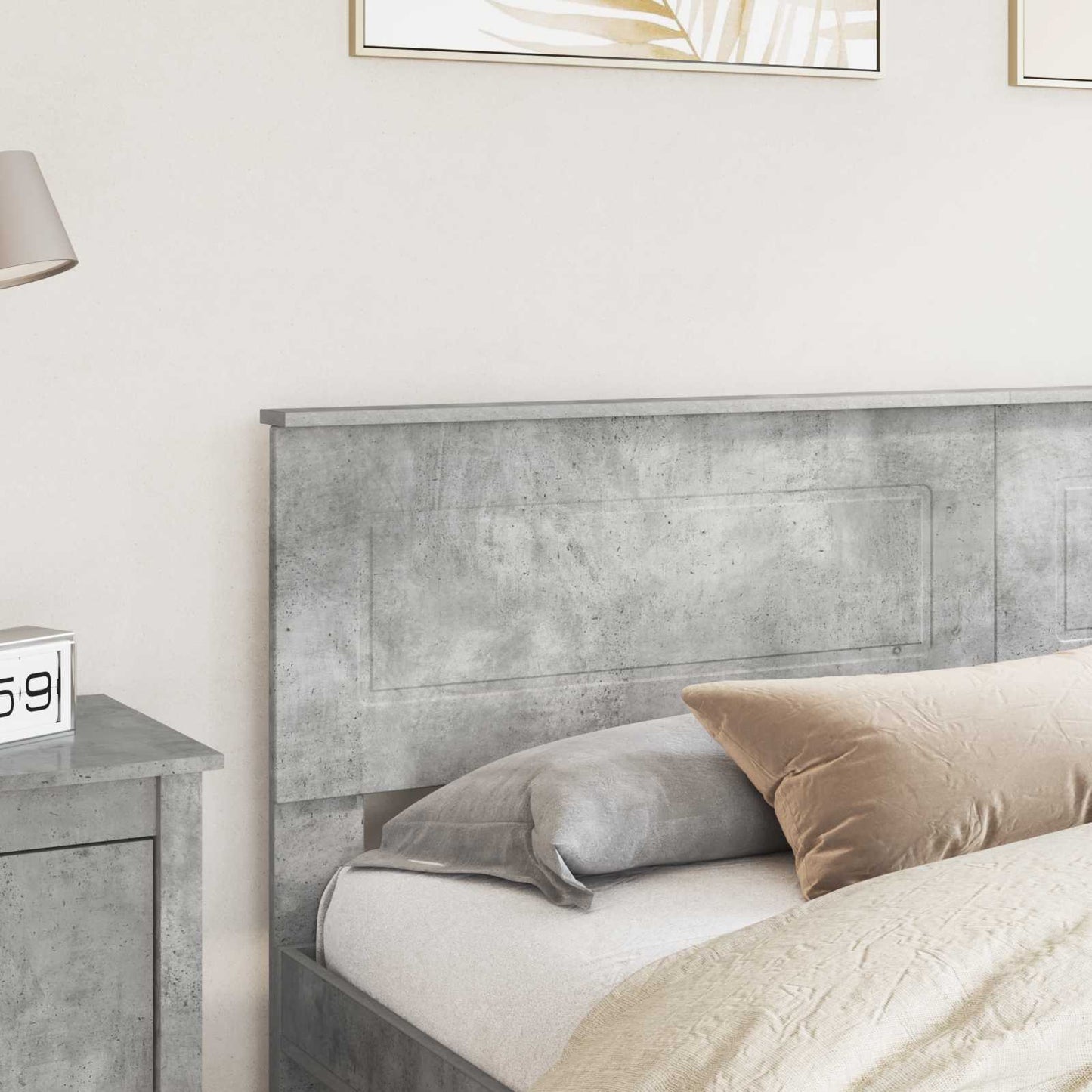 Testiera Grigio cemento 200 cm Legno multistrato