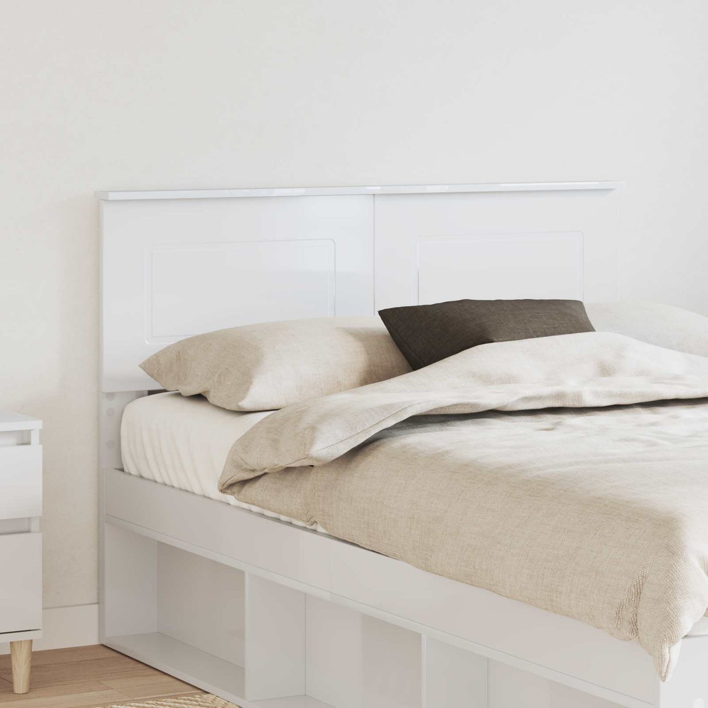 Testiera Bianco Lucido 135 cm Legno multistrato