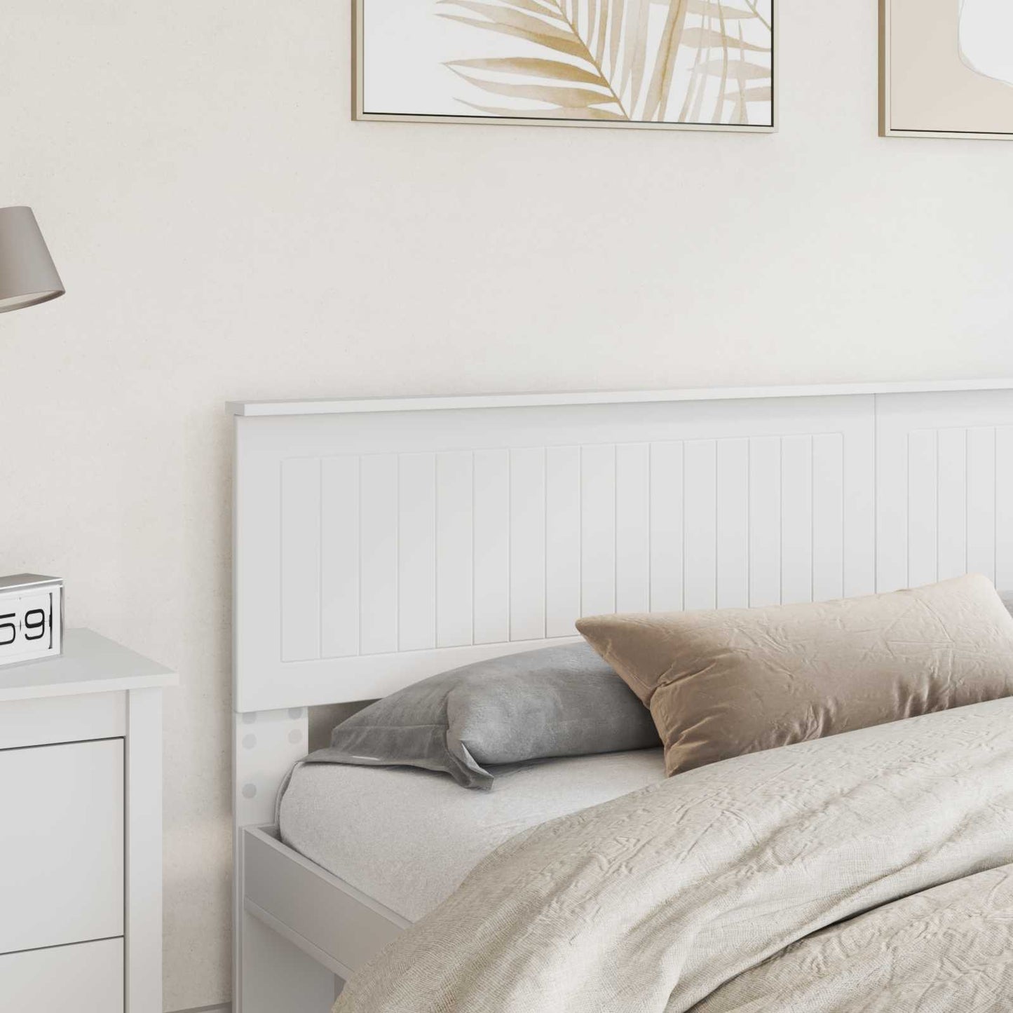 Testiera Bianco 200 cm Legno multistrato