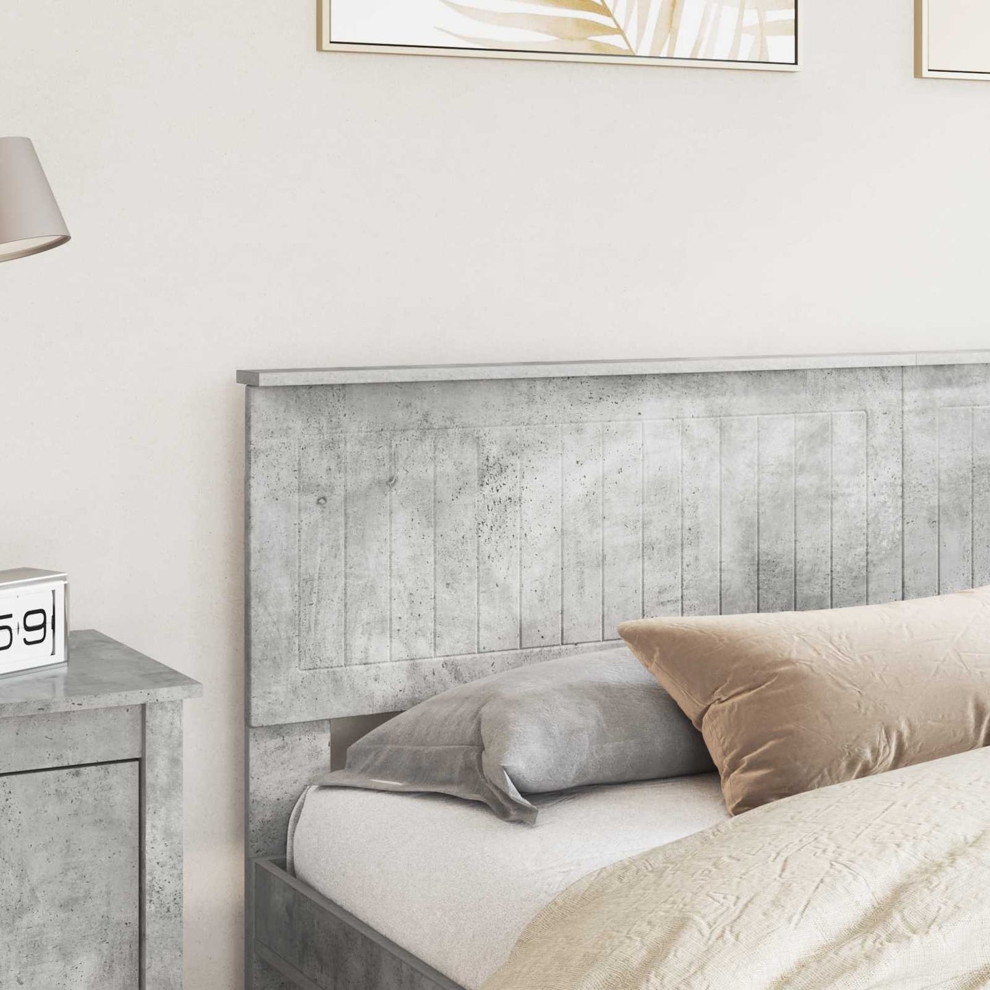 Testiera Grigio cemento 180 cm Legno multistrato