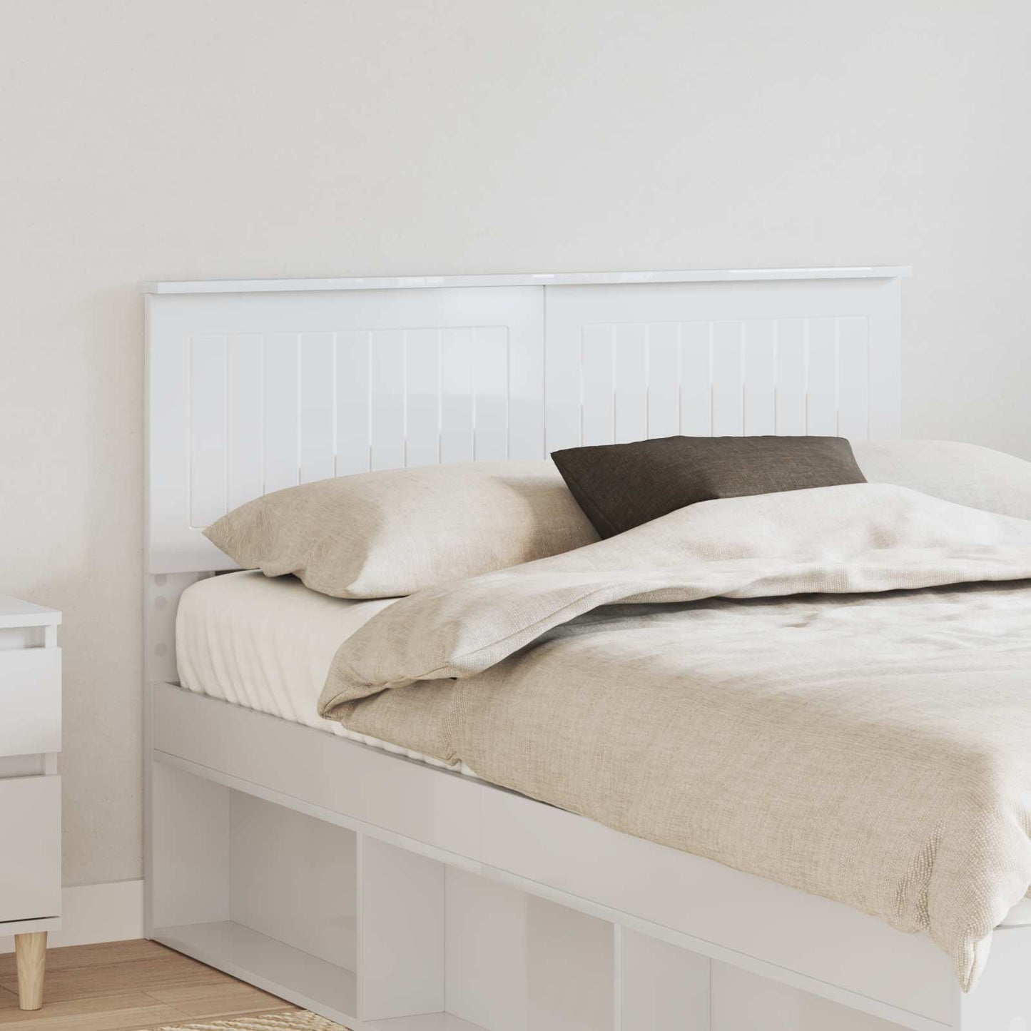 Testiera Bianco Lucido 135 cm Legno multistrato