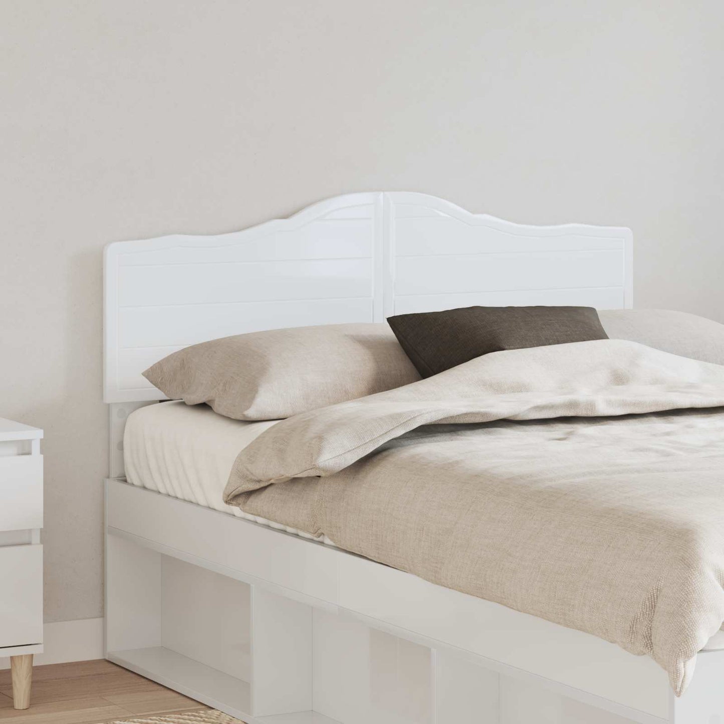 Testiera Bianco Lucido 135 cm Legno multistrato