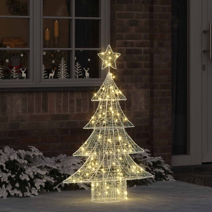 Albero di Natale con 100 LED Bianco caldo 120 cm Acrilico
