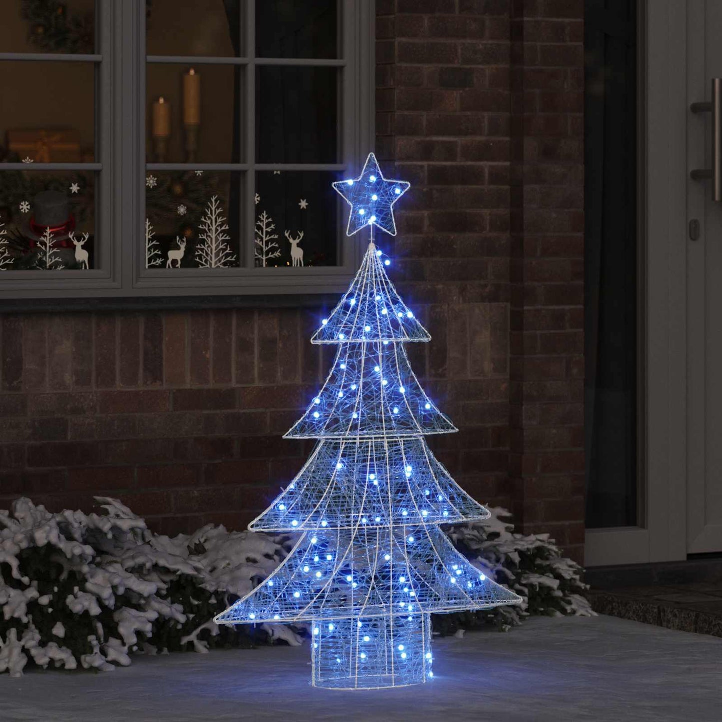 Albero di Natale con 100 LED Blu 120 cm Acrilico