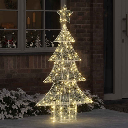 Albero di Natale con 160 LED Bianco caldo 150 cm Acrilico