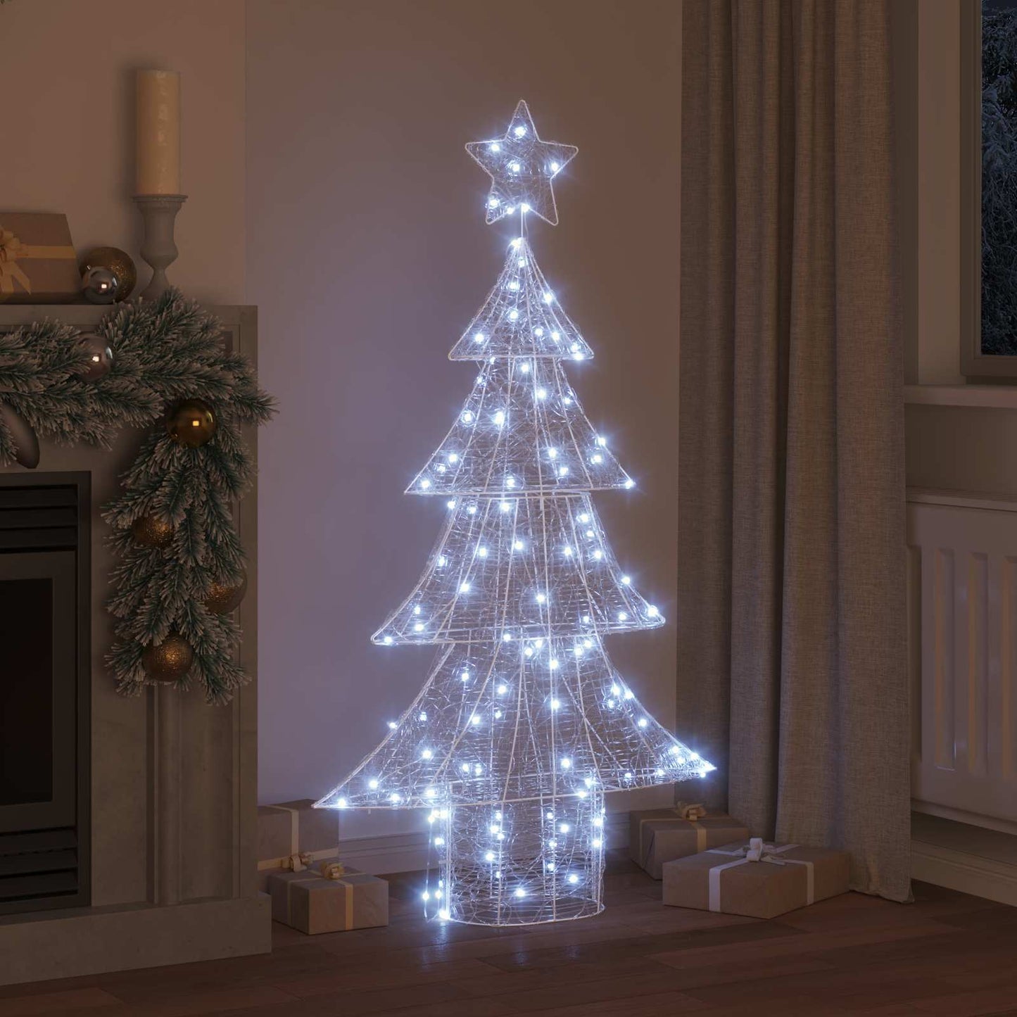 Albero di Natale con 160 LED Bianco freddo 150 cm Acrilico