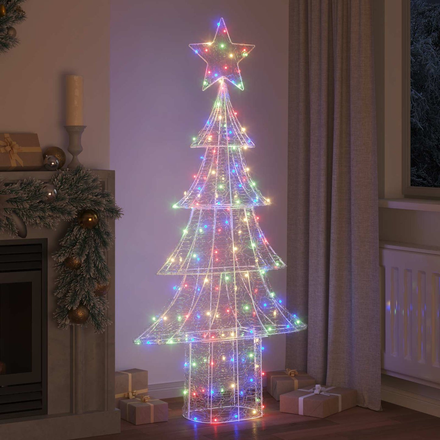 Albero di Natale con 240 LED Multicolore 180 cm Acrilico