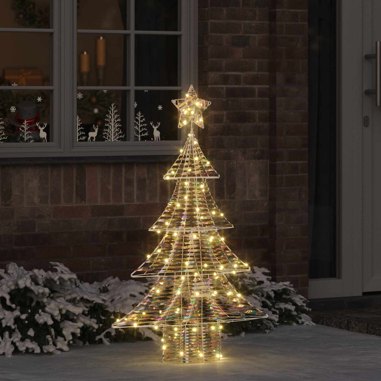 Albero di Natale con 120 LED Bianco caldo 120,5 cm PET