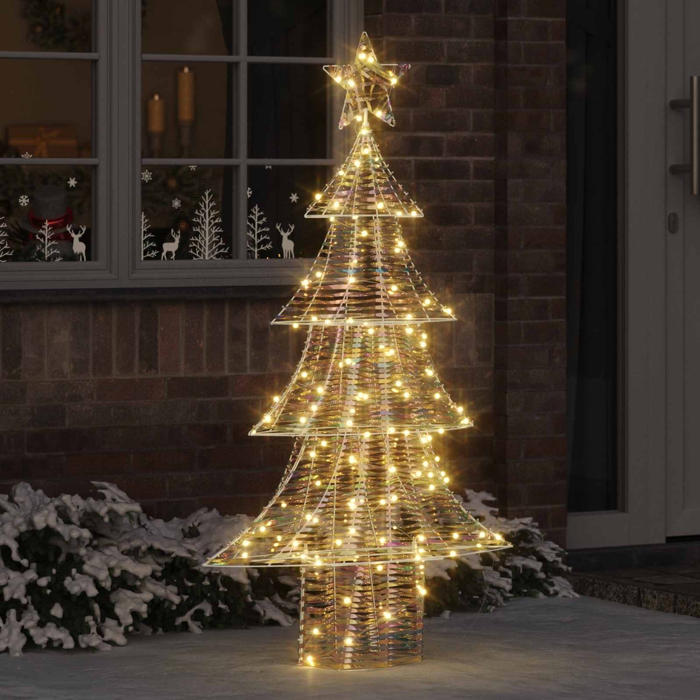 Albero di Natale con 160 LED Bianco caldo 150 cm PET