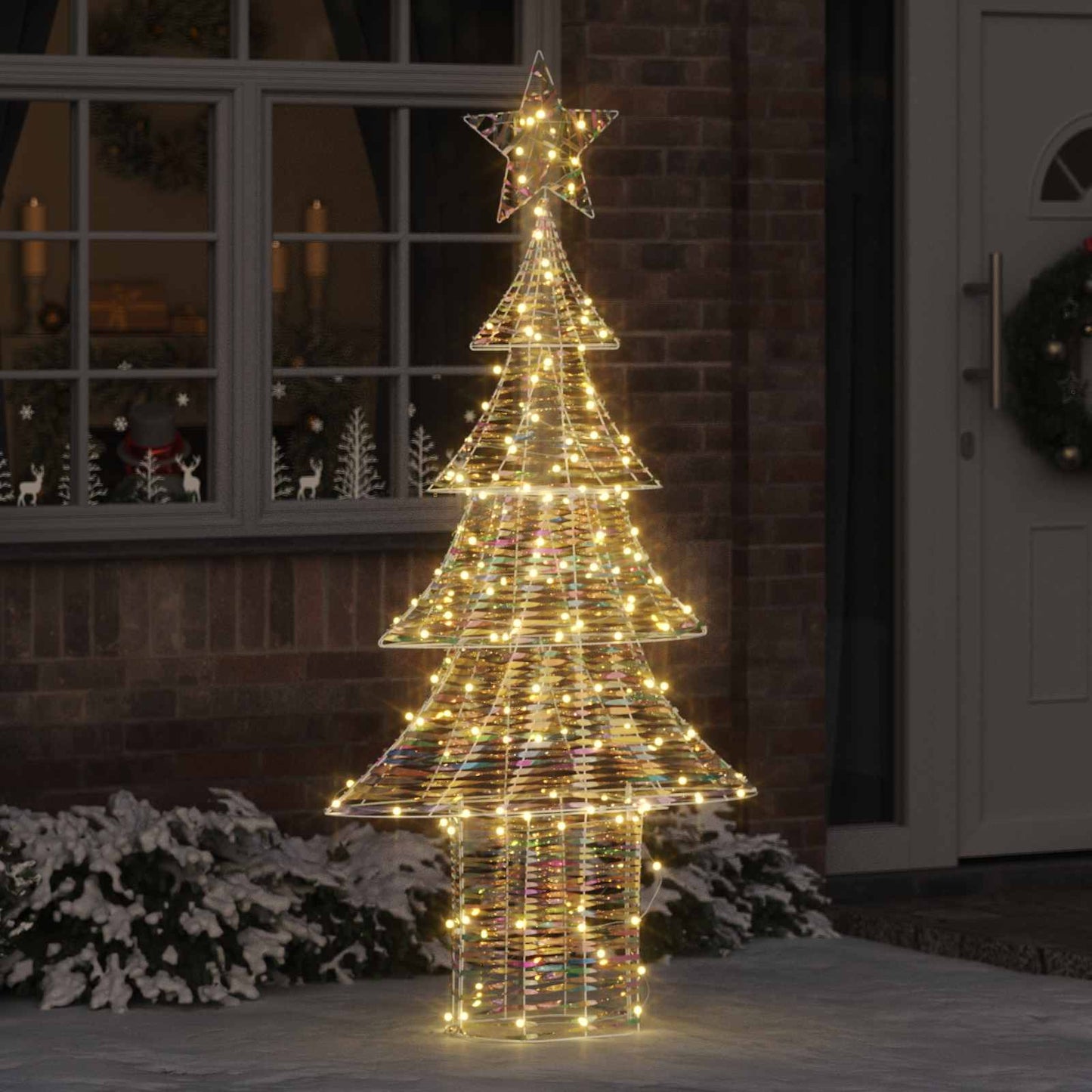Albero di Natale con 240 LED Bianco caldo 181 cm PET