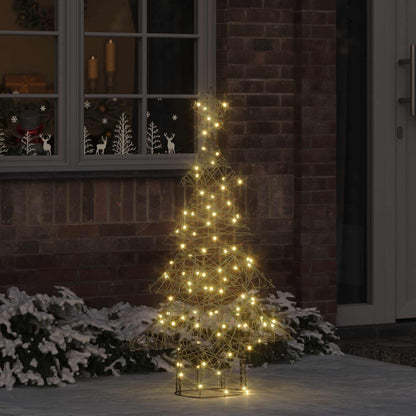 Albero di Natale con 120 LED Bianco caldo 150 cm Rattan