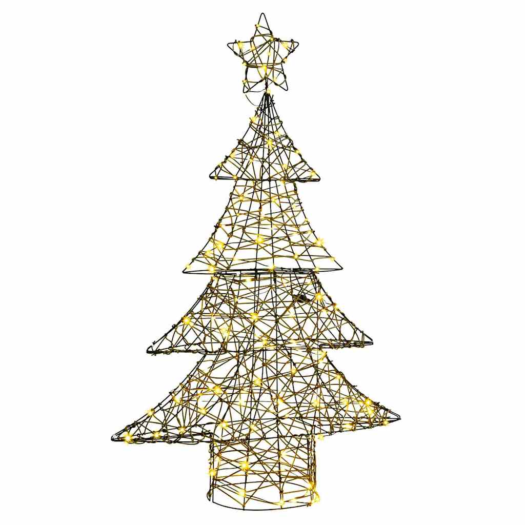 Albero di Natale con 120 LED Bianco caldo 150 cm Rattan