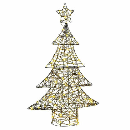Albero di Natale con 120 LED Bianco caldo 150 cm Rattan