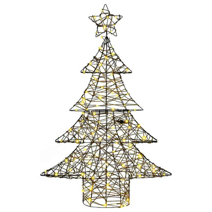 Albero di Natale con 120 LED Bianco caldo 150 cm Rattan