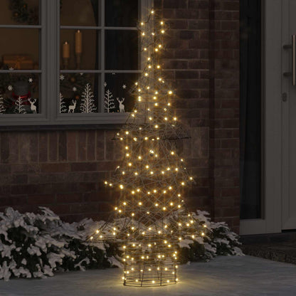 Albero di Natale con 160 LED Bianco caldo 150 cm Rattan