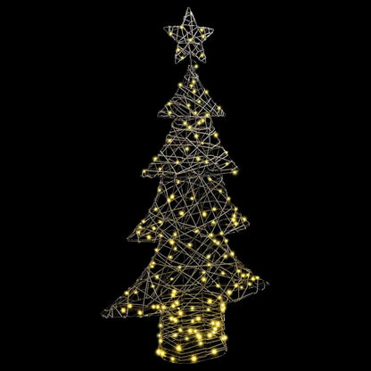 Albero di Natale con 160 LED Bianco caldo 150 cm Rattan