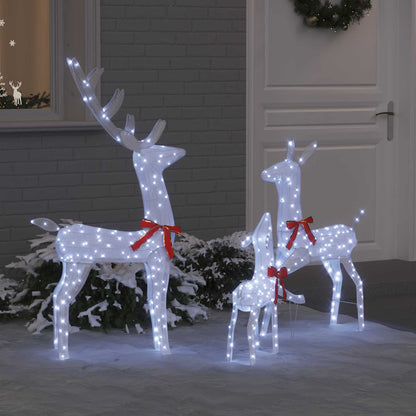 Famiglia di renne 3 pcs Bianco freddo 68 x 26 x 127 cm Tessuto