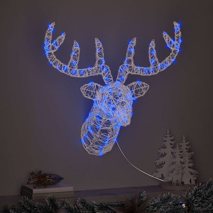 Testa di Renna con 140 LED Blu 68 x 36,5 x 62,5 cm Acrilico