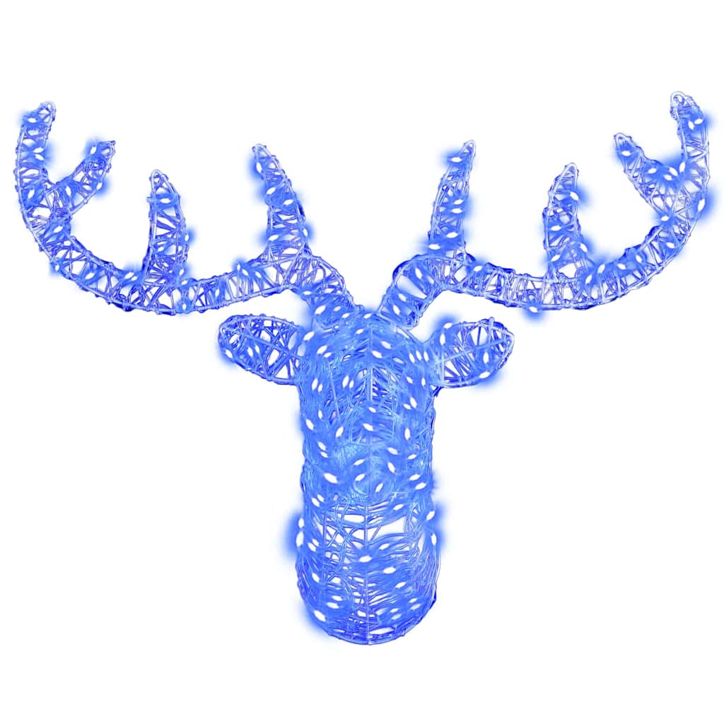 Testa di Renna con 140 LED Blu 68 x 36,5 x 62,5 cm Acrilico