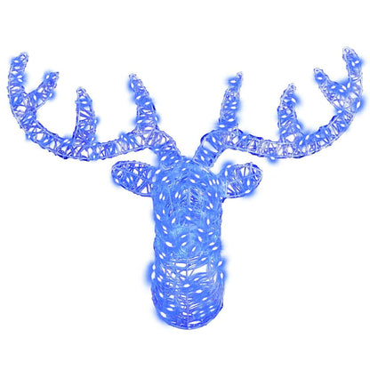 Testa di Renna con 140 LED Blu 68 x 36,5 x 62,5 cm Acrilico