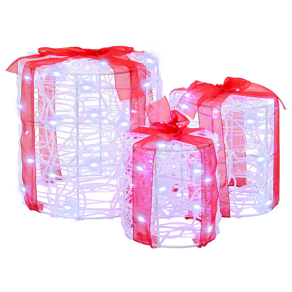 Decorazione Scatola Regalo 3 pcs Bianco freddo 20 x 20 x 21 cm