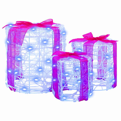Decorazione Scatola Regalo 3 pcs Blu 20 x 20 x 21 cm Acrilico