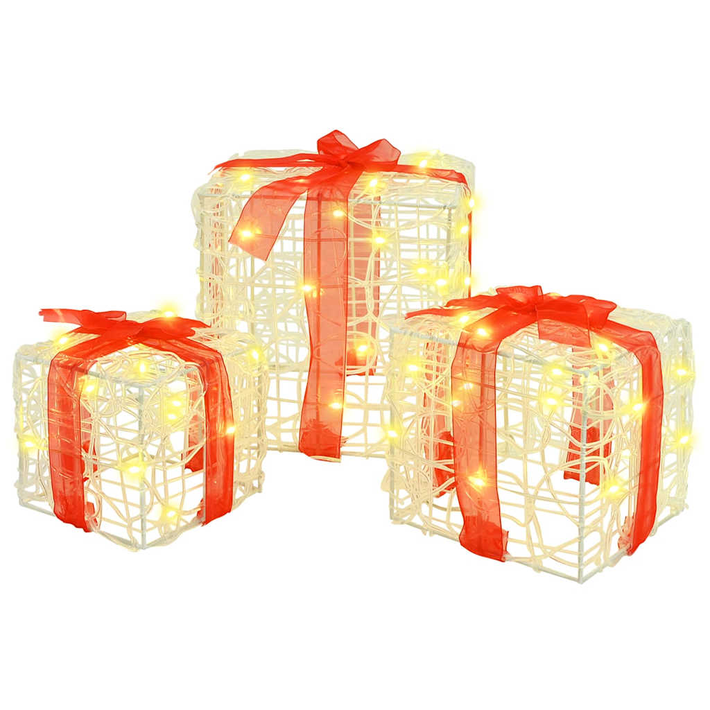Scatola Regalo 3 pcs Bianco caldo 20 x 20 x 20 cm Acrilico