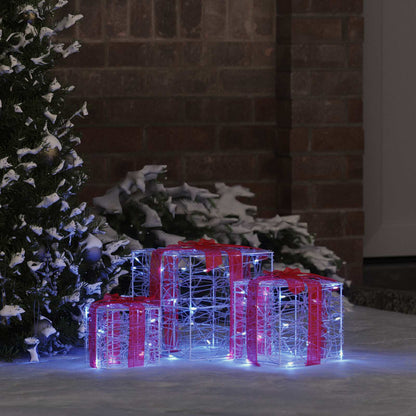 Scatola Regalo con 60 LED 3 pcs Blu 20 x 20 x 20 cm Acrilico