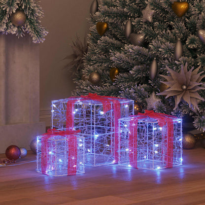 Scatola Regalo con 60 LED 3 pcs Blu 20 x 20 x 20 cm Acrilico