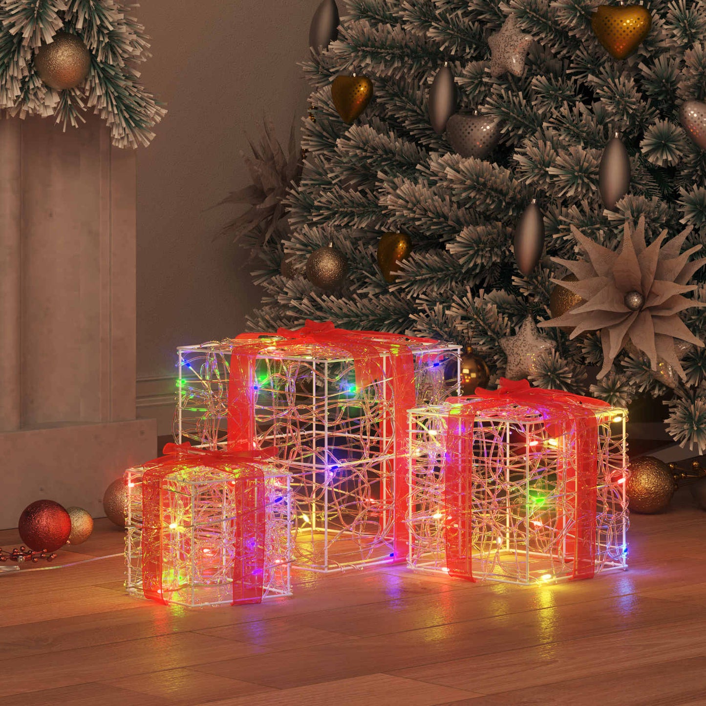Scatola Regalo 3 pcs Multicolore 20 x 20 x 20 cm Acrilico