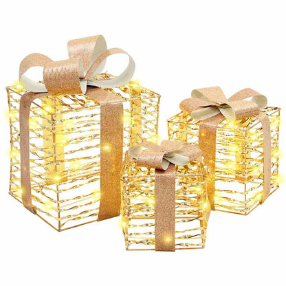 Scatola Regalo 3 pcs Bianco caldo 20 x 20 x 20 cm PET