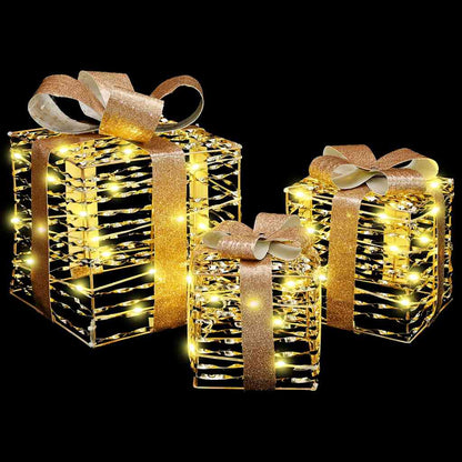 Scatola Regalo 3 pcs Bianco caldo 20 x 20 x 20 cm PET