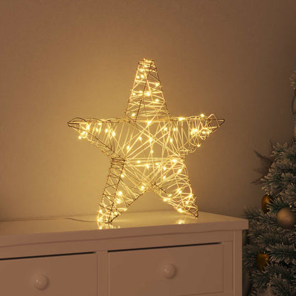 Stella 3D con 50 LED Bianco caldo 55 x 52.5 x 9 cm Rattan
