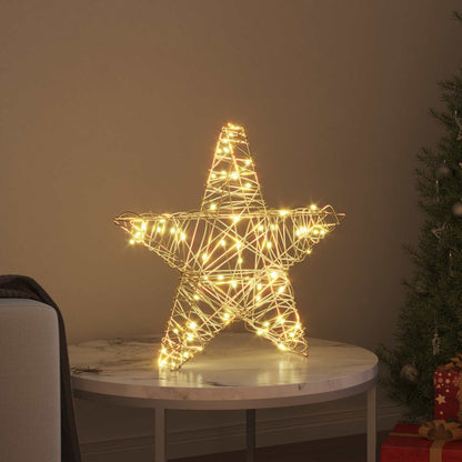 Stella 3D con 50 LED Bianco caldo 55 x 52.5 x 9 cm Rattan