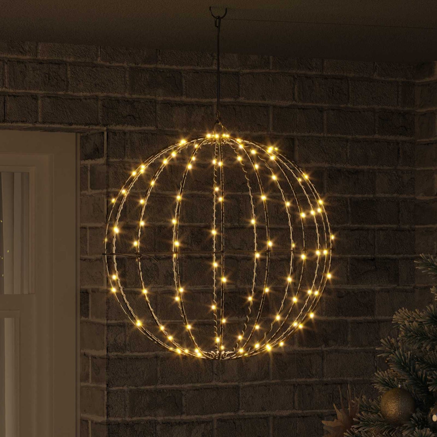 Palla con 160 LED Bianco caldo 50,5 x 50,5 x 52 cm Metallo