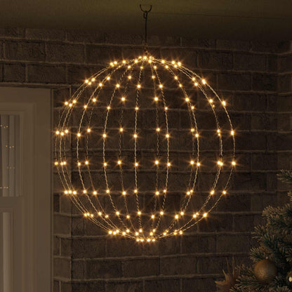 Palla con 192 LED Bianco caldo 59,5 x 59,5 x 63 cm Metallo