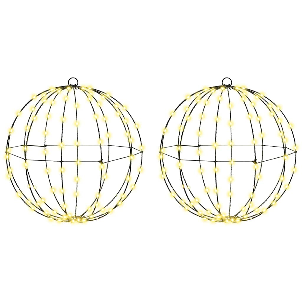 Palla con 192 LED 2 pcs Bianco caldo 40 x 40 x 43,5 cm Metallo