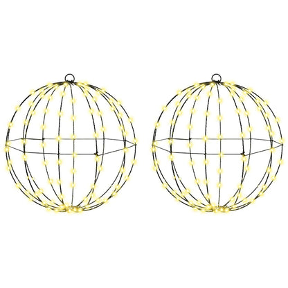 Palla con 192 LED 2 pcs Bianco caldo 40 x 40 x 43,5 cm Metallo