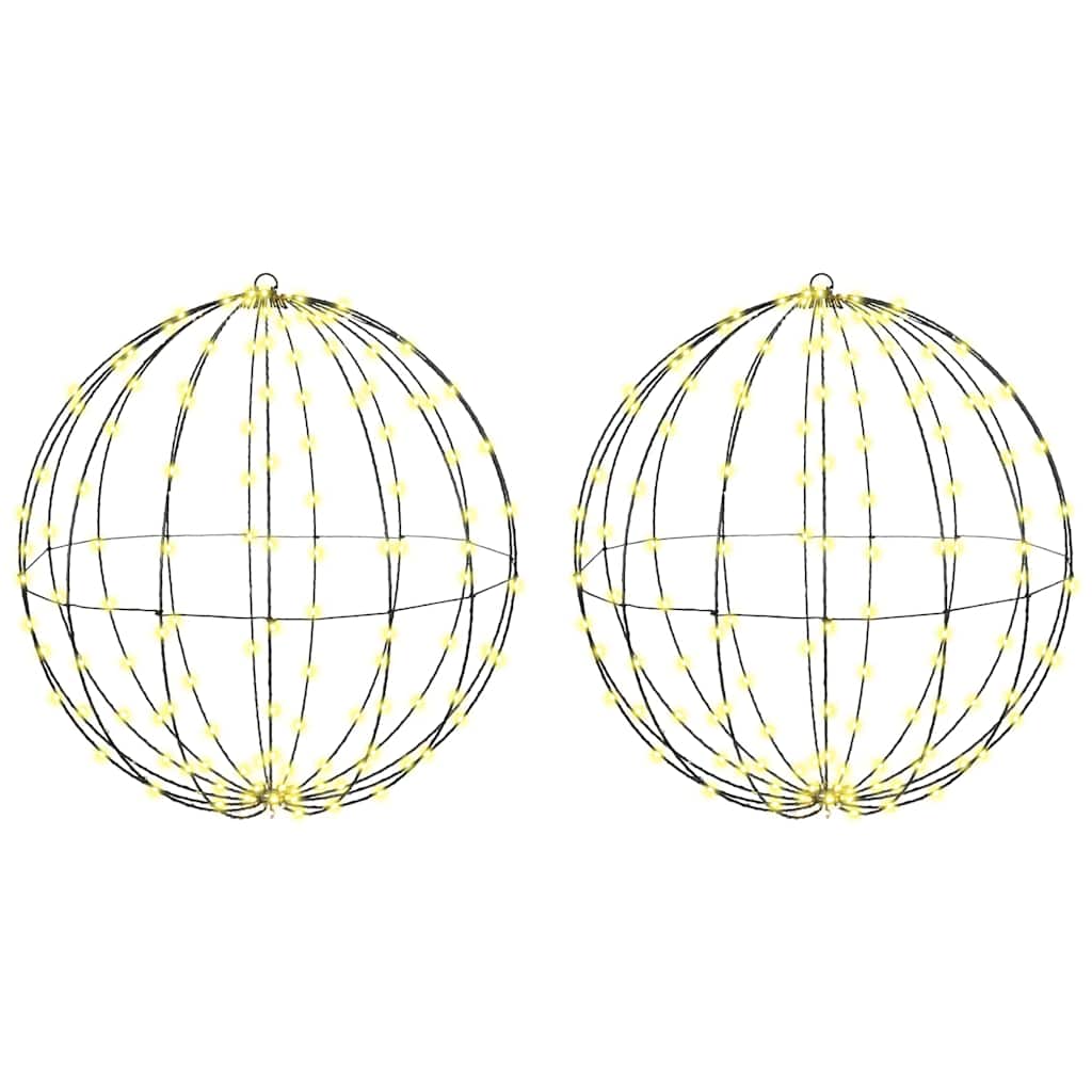 Palla 2 pcs Bianco caldo 59,5 x 59,5 x 63 cm Metallo
