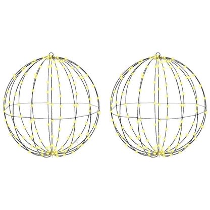 Palla 2 pcs Bianco caldo 59,5 x 59,5 x 63 cm Metallo