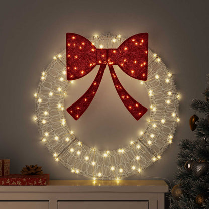 Corona con 60 LED Bianco caldo 76 x 76 x 8,5 cm Acrilico