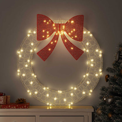 Corona con 80 LED Bianco caldo 92 x 92 x 9,5 cm Acrilico