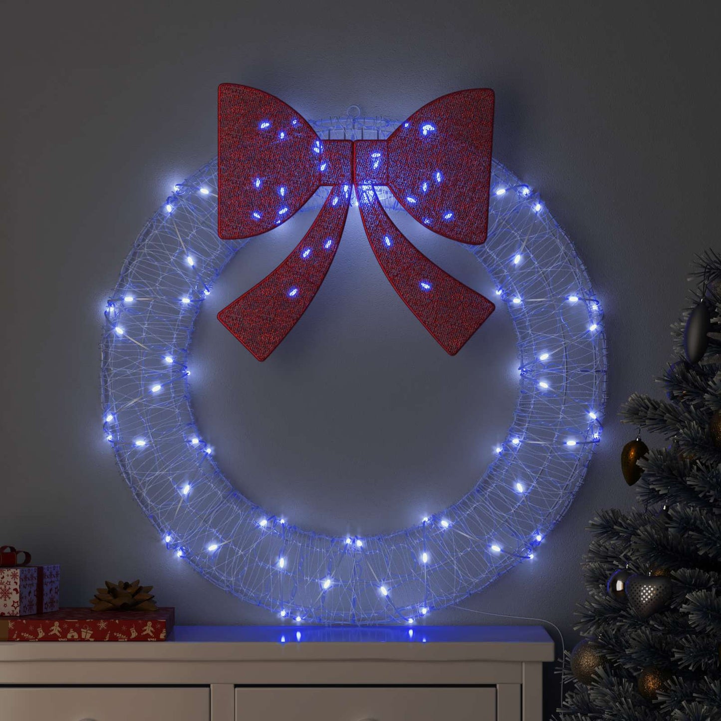 Corona con 80 LED Blu 92 x 92 x 9,5 cm Acrilico