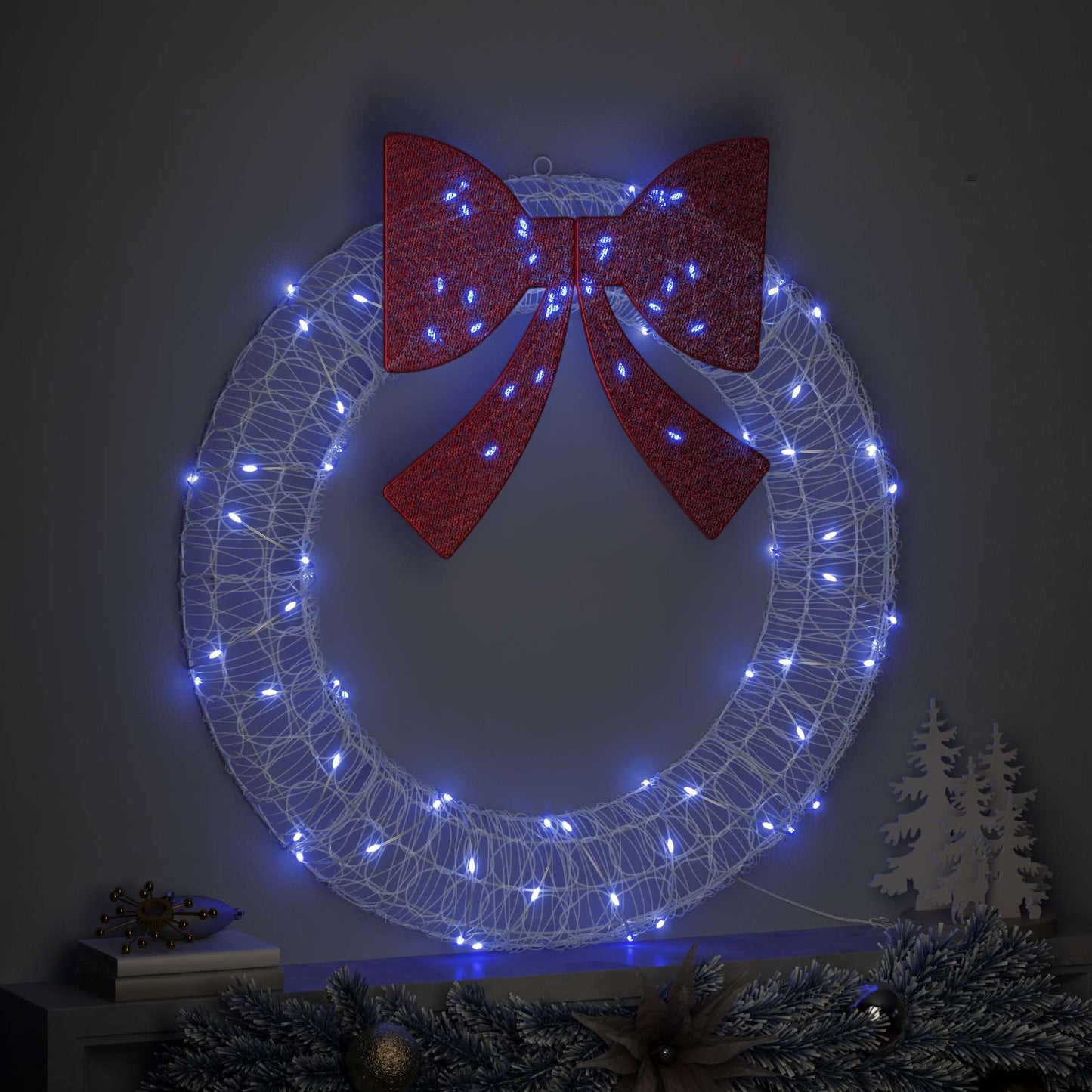 Corona con 80 LED Blu 92 x 92 x 9,5 cm Acrilico