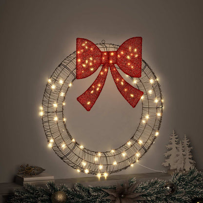 Ghirlanda con 80 LED Bianco caldo 90 x 90 x 9 cm Rattan