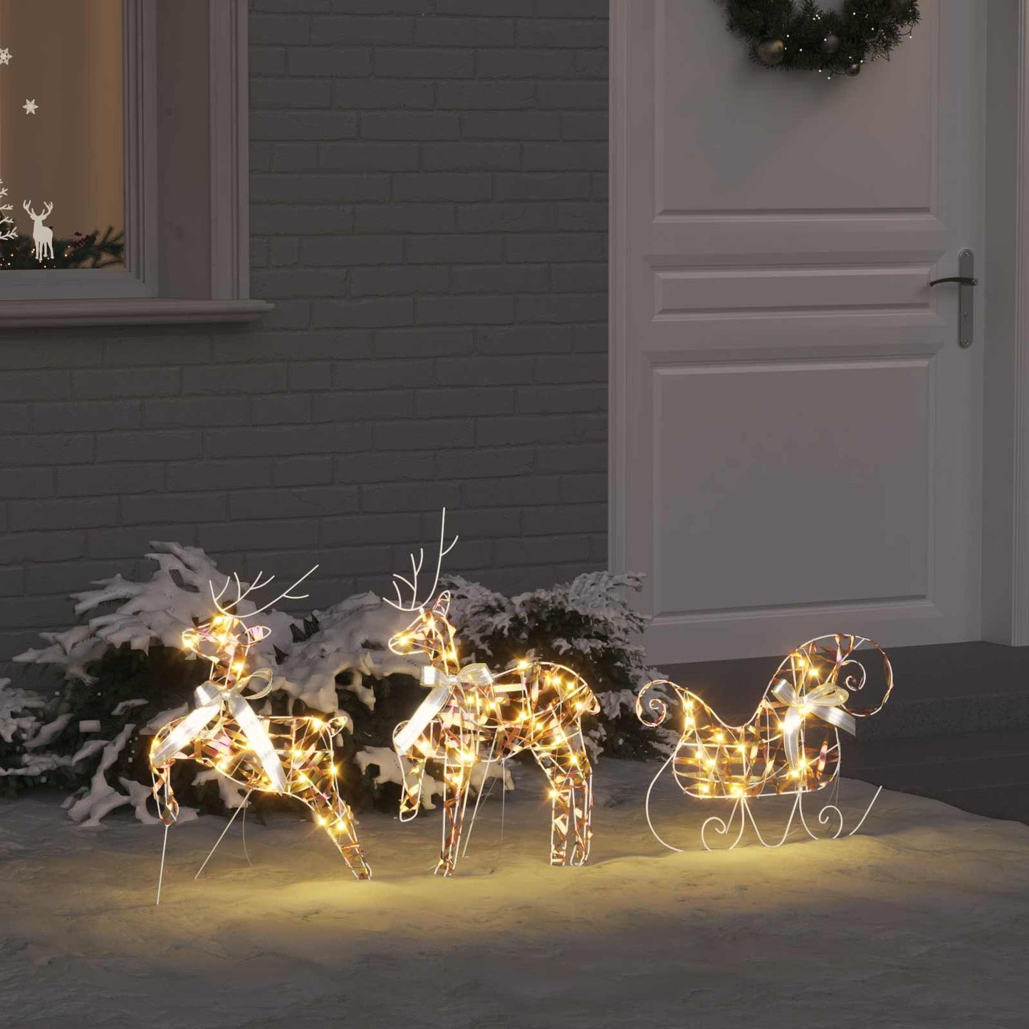 Renne LED con 60 LED 3 pcs Bianco caldo PET